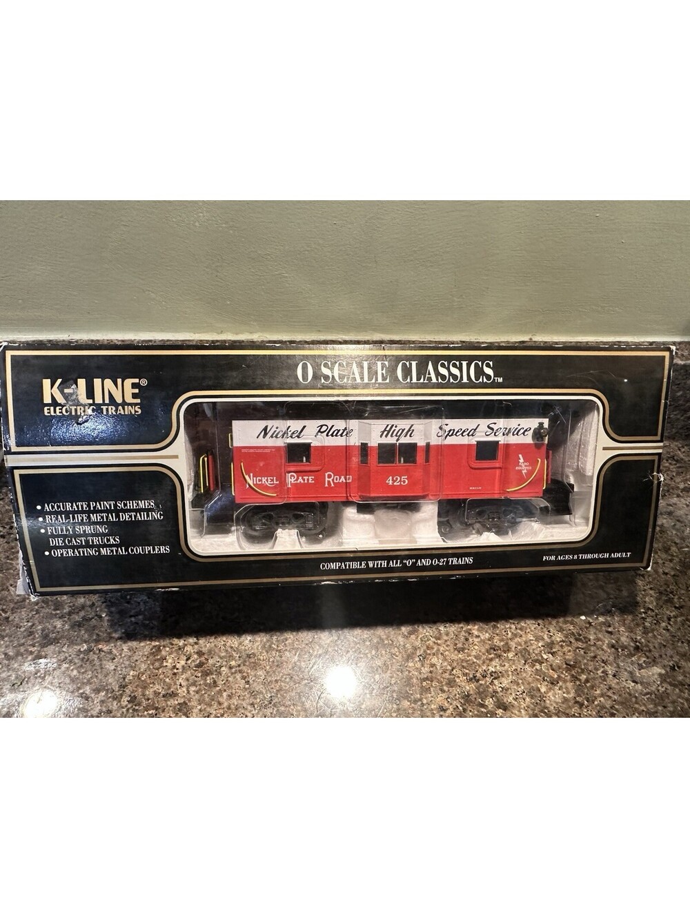 K-Line Nickel Plate Road Smoking Bay Window Caboose, O Gauge, K612-1771 READ!